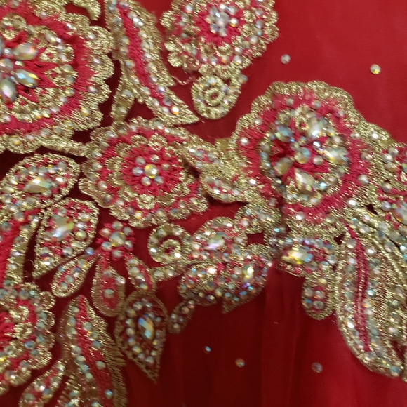 FUCHSIA LONG DRESS WHIT RHINESTONES SIZE:XXL - Picture 7 of 16